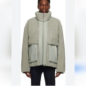 Wooyoungmi Contrast Pocket Panels Fleece Jacket In Green Size XL(52) new no tags